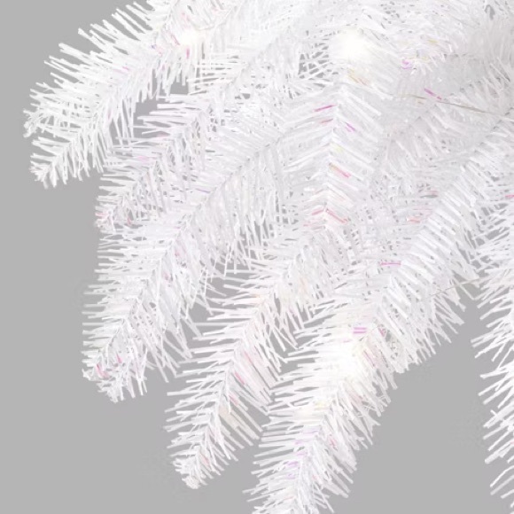 WONDERSHOP NWT pre-lit slim white tinsel alpine fir faux Christmas tree 4’ - Picture 4 of 8